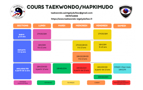 Horaires cours